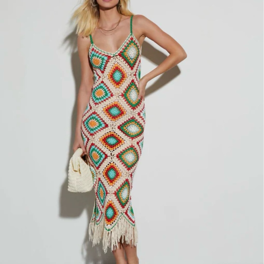 VICI Beach Ready Crochet Coverup Dress
